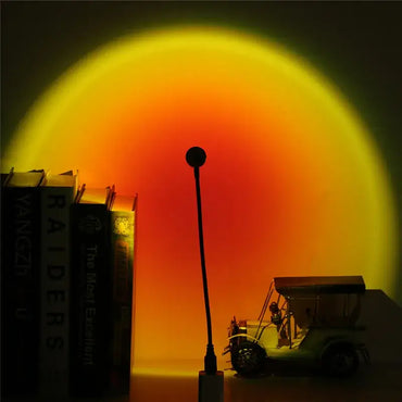 USB Sunset Lamp Rainbow Projector - Perfect Night Light for Home Decor, Photography Lighting, Coffee Shops, and Wall Decor